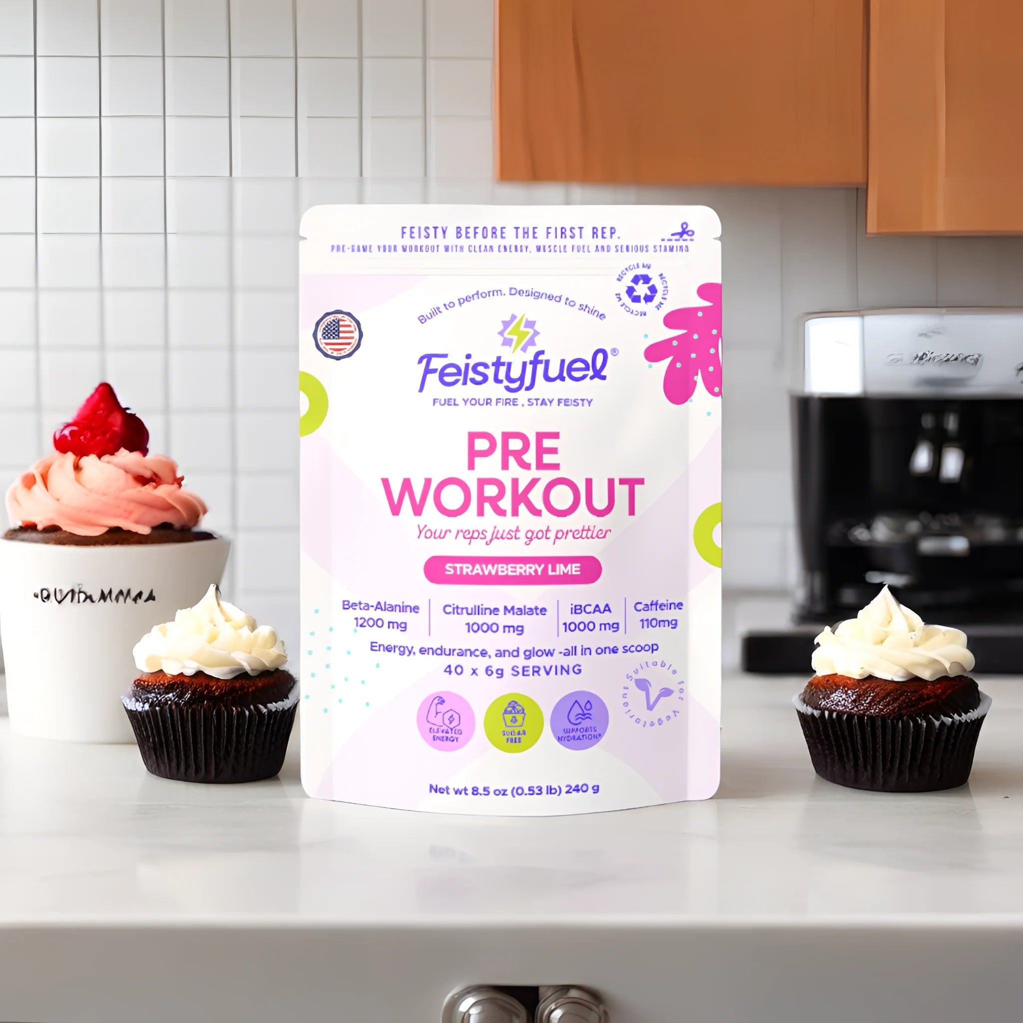 Strawberry Lime Pre - Workout - Feisty Fuel