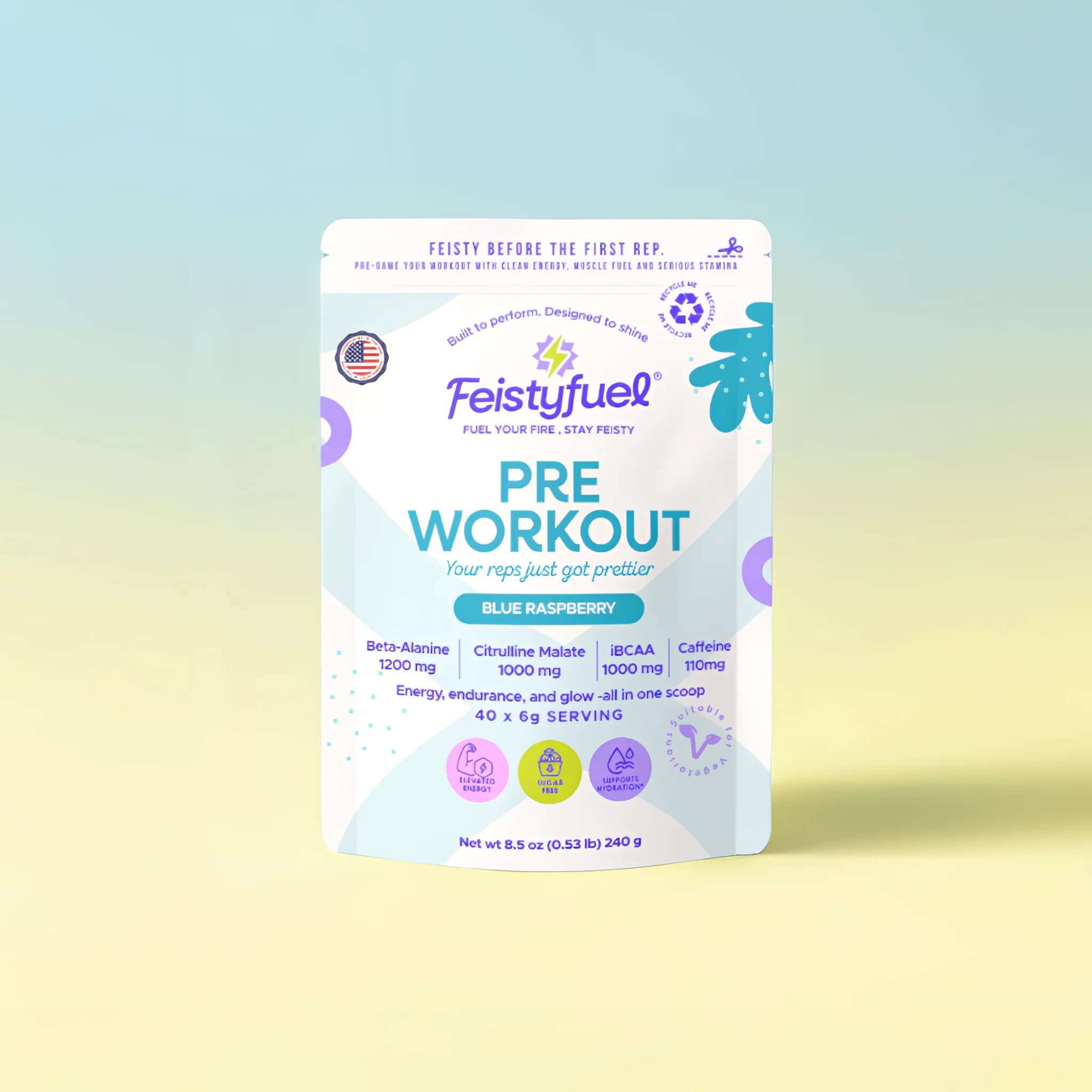 Blue Raspberry Pre - Workout - Feisty Fuel