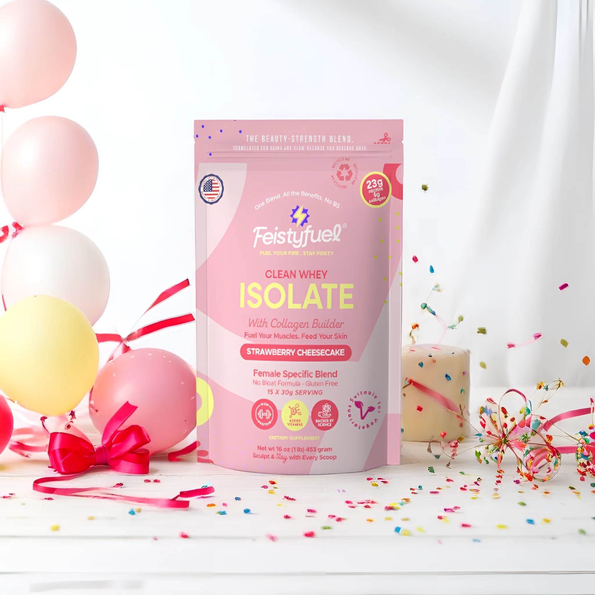 Strawberry Cheesecake Whey Isolate Protein for Women – Feisty Fuel